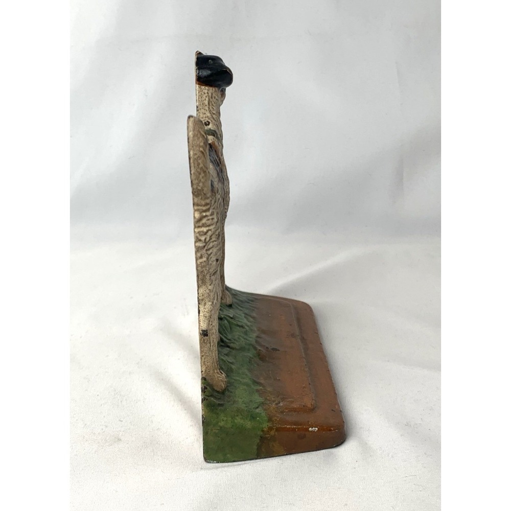 Hubley Cast Iron Airedale Fox Terrier Dog Bookend Doorstop #294 Vintage Fine - Picture 5 of 16